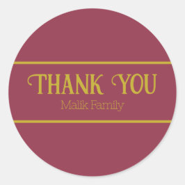 豪華な赤の色をパーソナライズ無地のしてくれてありがとう ラウンドシール