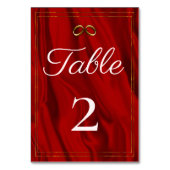 豪華な赤結婚絹 テーブルナンバー (正面)