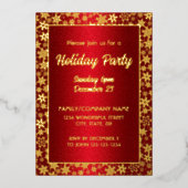 豪華な赤金ゴールド独自のスクリプトをエレガント作成 箔招待状 (正面)