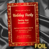 豪華な赤金ゴールド独自のスクリプトをエレガント作成 箔招待状