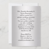 豪華な赤黒銀の結婚式後祝賀会 招待状 (裏面)