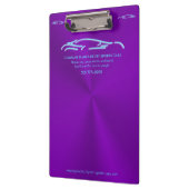 豪華な車のロゴ – アイスブルースポーツカーオンパープル クリップボード (左)