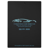 豪華な車のロゴ – アイスブルースポーツカーオンパープル クリップボード (裏面)