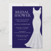 豪華な輝きのドレス ブライダルシャワー 招待状 (正面)