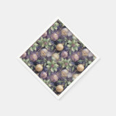 豪華な輝き：紫と金ゴールドクリスマスプレゼント スタンダードカクテルナプキン (角)