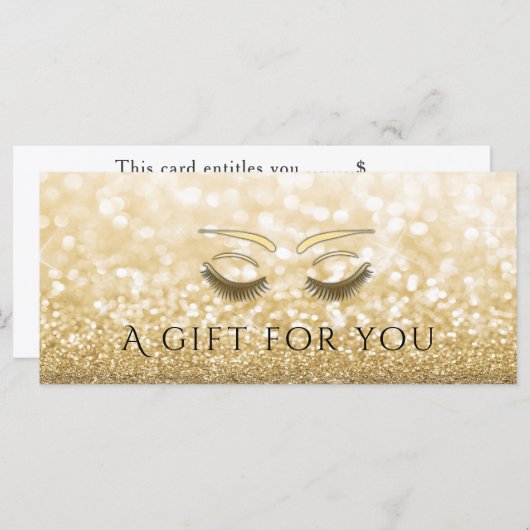 豪華な輝く金ゴールドの点滅と眉毛 (正面/裏面)