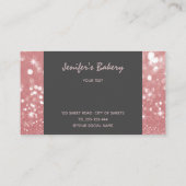 豪華な輝モダンきは、かわいいカップケーキのベーカリーを乾燥させる 名刺 (裏面)