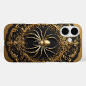 豪華な透かし彫りデザインの上の金色のクモの像 Case-Mate iPhoneケース (裏面 (横))