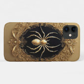 豪華な透かし彫りデザインの上の金色のクモの像 Case-Mate iPhoneケース (裏面(横))