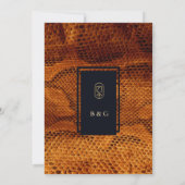 豪華な野生のヘビの皮の動物のリハーバーディナー 招待状 (裏面)