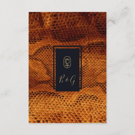 豪華な野生のヘビ皮結婚動物 エンクロージャーカード (裏面)