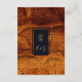 豪華な野生のヘビ皮結婚動物 エンクロージャーカード (裏面)