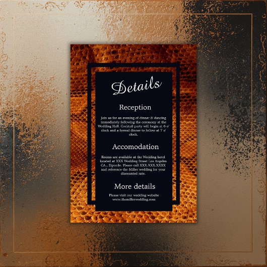 豪華な野生のヘビ皮結婚動物 エンクロージャーカード