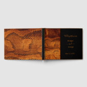 豪華な野生のヘビ皮結婚動物 ゲストブック (全面)