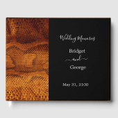 豪華な野生のヘビ皮結婚動物 ゲストブック (正面)