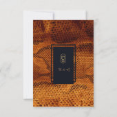 豪華な野生のヘビ皮結婚動物 サンキューカード (裏面)