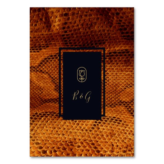 豪華な野生のヘビ皮結婚動物 テーブルナンバー (裏面)