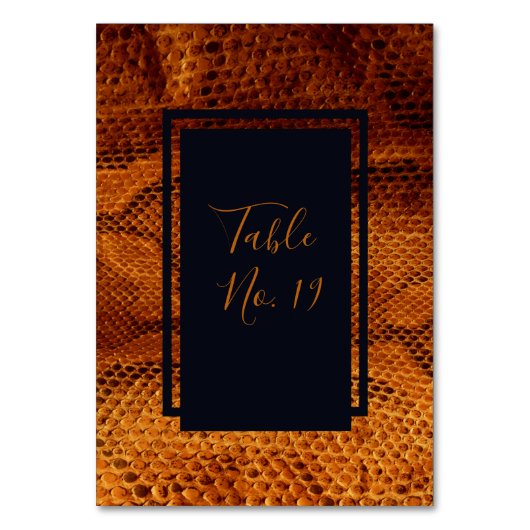 豪華な野生のヘビ皮結婚動物 テーブルナンバー (正面)