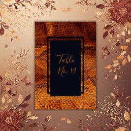 豪華な野生のヘビ皮結婚動物 テーブルナンバー