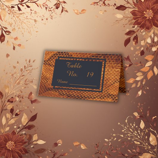 豪華な野生のヘビ皮結婚動物 プレイスカード