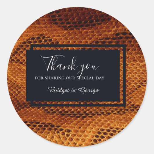 豪華な野生のヘビ皮結婚動物 ラウンドシール (正面)