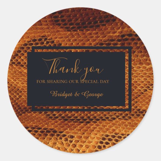 豪華な野生のヘビ皮結婚動物 ラウンドシール (正面)