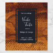 豪華な野生のヘビ皮結婚動物 ワインラベル (シングルラベル)