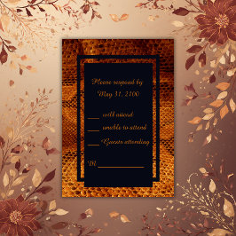 豪華な野生のヘビ皮結婚動物 出欠カード