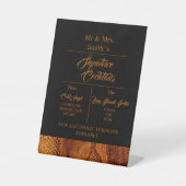 豪華な野生のヘビ皮結婚動物 台座サイン (正面)