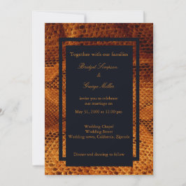 豪華な野生のヘビ皮結婚動物 招待状