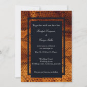 豪華な野生のヘビ皮結婚動物 招待状 (正面)