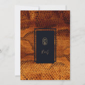 豪華な野生のヘビ皮結婚動物 招待状 (裏面)