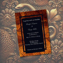 豪華な野生のヘビ皮結婚動物 招待状