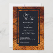 豪華な野生のヘビ皮結婚動物 招待状 (正面)