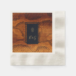 豪華な野生のヘビ皮結婚動物 縁ありカクテルナプキン