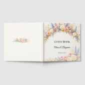 豪華な野生の花の草原の結婚式 ゲストブック (全面)
