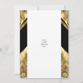 豪華な金と黒の50周年結婚記念日 招待状 (裏面)