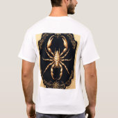 豪華な金のクモの芸術作品 Tシャツ (裏面)
