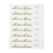 豪華な金のターコイズ結婚モノグラムのラップ ラップアラウンドラベル (シート)