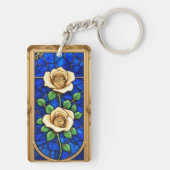 豪華な金のバラの芸術作品 キーホルダー (裏面)