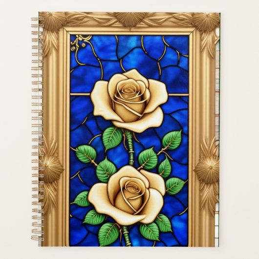 豪華な金のバラの芸術作品 プランナー手帳 (正面)