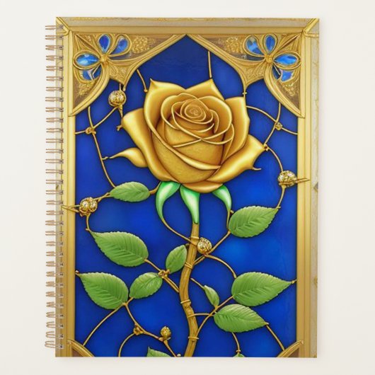 豪華な金のバラの芸術作品 プランナー手帳 (正面)