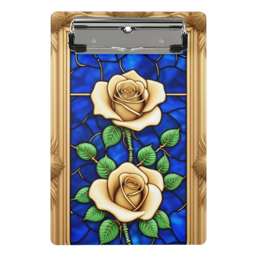 豪華な金のバラの芸術作品 ミニクリップボード (正面)