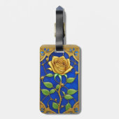 豪華な金のバラの芸術作品 ラゲッジタグ (裏面縦)