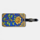 豪華な金のバラの芸術作品 ラゲッジタグ (裏面横)