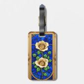 豪華な金のバラの芸術作品 ラゲッジタグ (裏面縦)