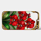 豪華な金のフレームに入った鮮やかな赤い蘭 Case-Mate iPhoneケース (裏面 (横))