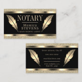 豪華な金のペンの羽  名刺 (正面/裏面)