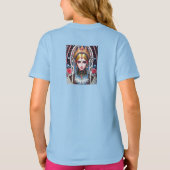 豪華な金の冠を身に着けた女性 Tシャツ (裏面)