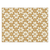 豪華な金の花柄と白いユリのモチーフ テーブルクロス (正面(横))
